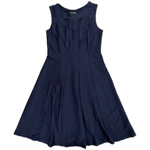 Enfocus Studio size 10 navy blue sleeveless mini dress with cutouts around chest